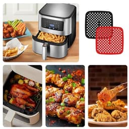 Pack of 2 Silicone Air Fryer Mats for Air Fryer, Reusable, Non-Stick Coating for Air Fryer, 7.5 Inches, Air Fryer, Steam Cookers and Cake Moulds — thumbnail 6