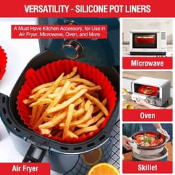 2-delige Airfryer siliconen bakvorm, 8-inch Airfryer mand voering, siliconen bakvorm, geschikt voor Airfryer oven herbruikbare bakvormen oven accessoires — thumbnail 3