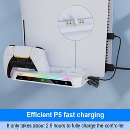 PlayCool 2-in-1 RGB Muurbeugel & Oplaadstation – Geschikt voor PlayStation 5 / PS5 Slim / PS5 Pro (Disc & Digital) – DualSense (Edge) Controller – Met LED Oplaadindicator — thumbnail 5