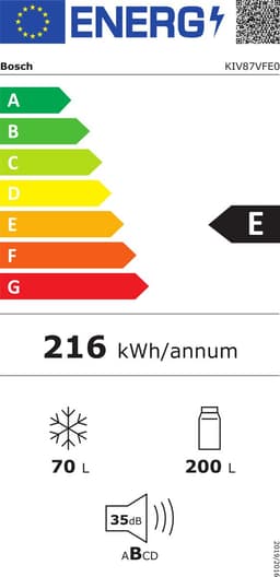 Bosch KIV87VFE0 - Serie 4 - Inbouw koel-vriescombinatie - 177.2 x 54.1 cm - 270 l - Zeer stil - Energielabel E — thumbnail 3