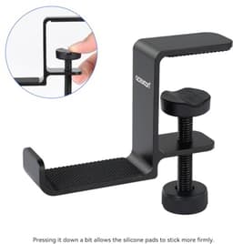 Hoofdtelefoonhouder Onder Bureau met Siliconen Pad en Haak - Ideaal voor Gaming Headsets en Accessoires — thumbnail 2
