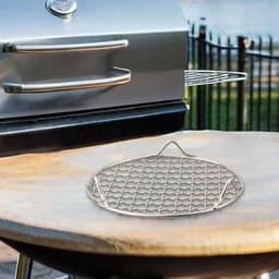 rond koelframe, 201 roestvrij stalen bakrooster, draad-ovenrooster voor bakken, koken, stomen, ronde kookplaat, grillrooster, airfryer-accessoires (24,5 cm) — thumbnail 2