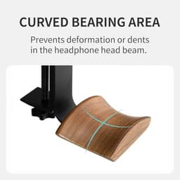 Verstelbare Hoofdtelefoonstandaard met Brede Walnoot Hoofdsteun - Ideale Accessoire voor Gaming en Meer — thumbnail 3