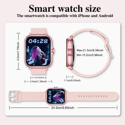 Sjika - Smartwatch – Bluetooth bellen & berichten – Fitness & slaapmonitor – 100+ sportmodi – iPhone & Android – Zwart - RVS — thumbnail 2