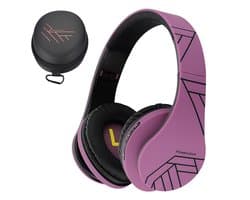 PowerLocus P2 - Draadloze Over-Ear Koptelefoon Inklapbaar - Bluetooth Hoofdtelefoon - Met microfoon – Headphone - Micro SD mode – Incl. Carry Case - Zwart/Purper