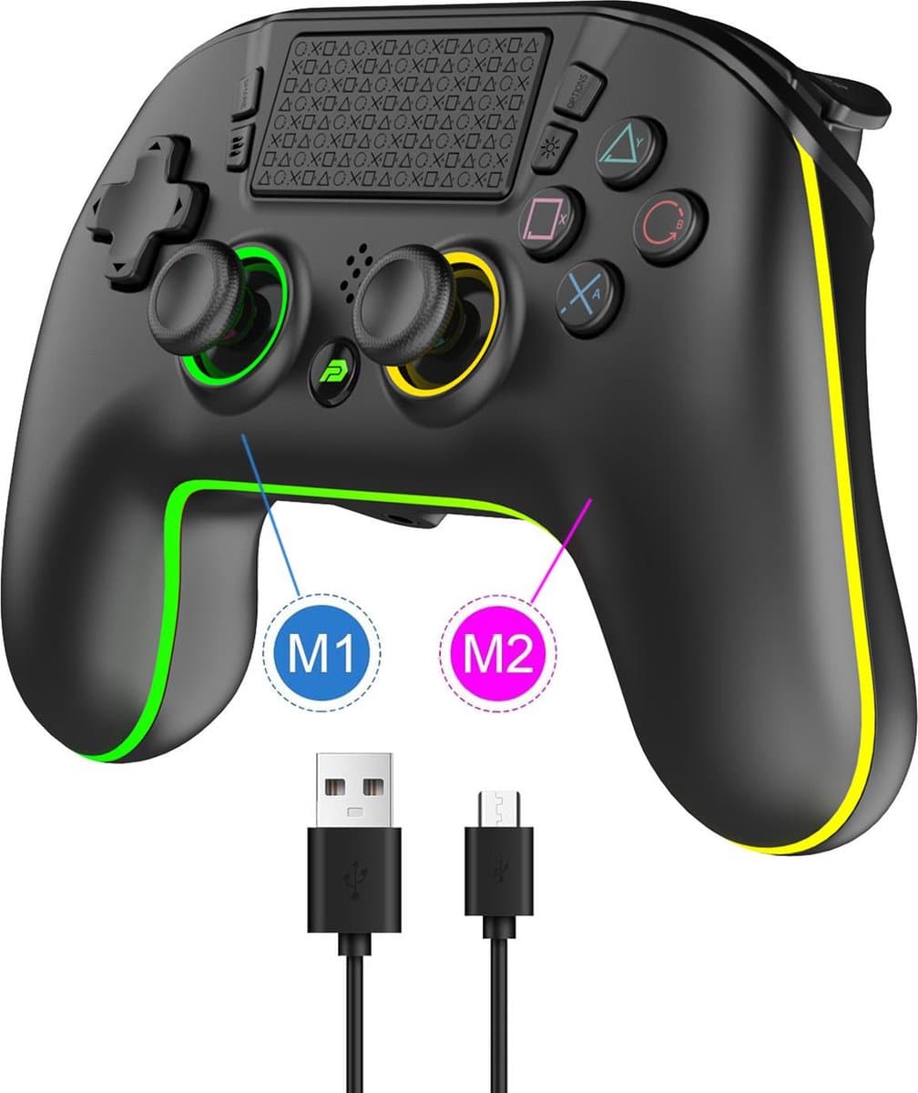 PlayCool Dual shock 4 Controller V2 met Programmeerbare functie & RGB LED - Geschikt voor PS4 - Draadloos — afbeelding 1