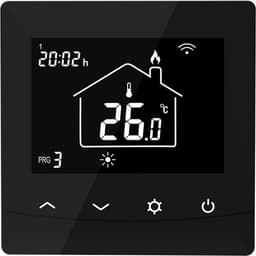 Zwarte inbouw thermostaat Optima W, voor elektrische verwarming en conventionele verwarming. — thumbnail 2
