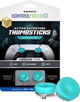 KontrolFreek Action Lotus Thumbsticks - Teal Clear - PS5/PS4 — thumbnail 1