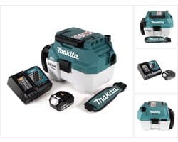 Makita DVC 750 LRT1X3 accu stofzuiger nat- en droogzuiger 18 V draagbaar + 1x 5,0 Ah accu en oplader - zonder accessoires