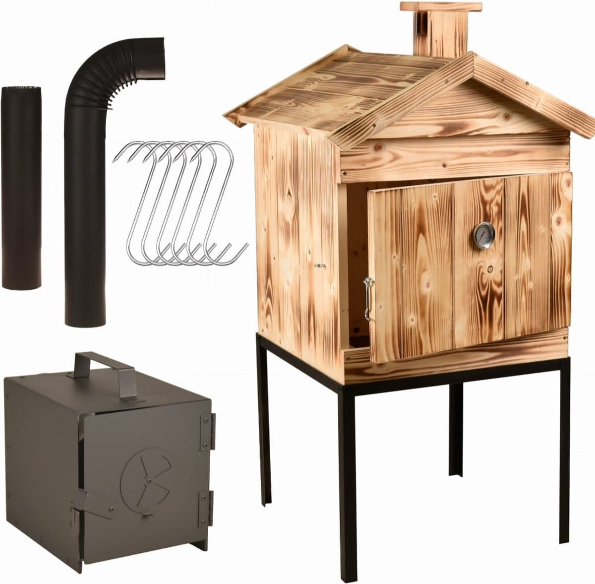 ROOKOVEN.SMOKER.ROOKKAST.BBQ.Rookoven..in hout — afbeelding 1