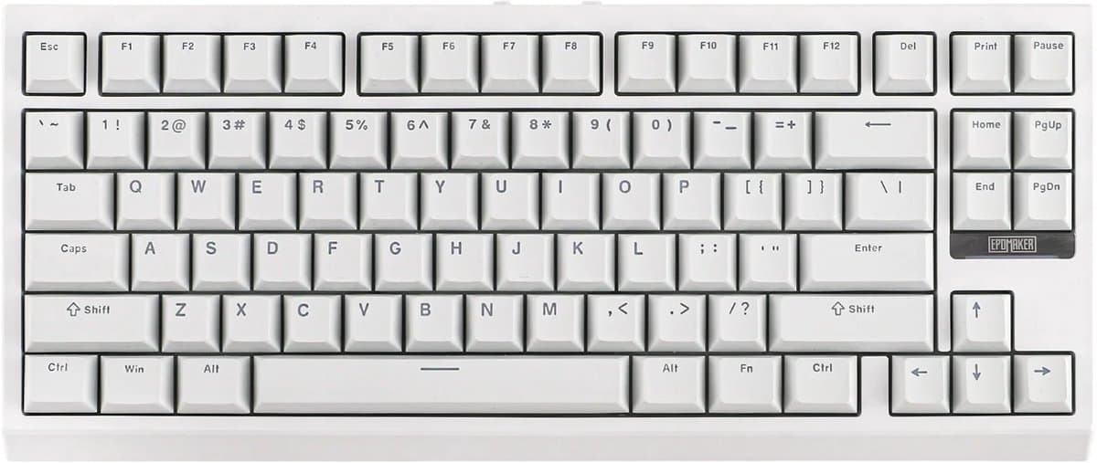 EPOMAKER G84 - Wit - Mechanisch Draadloos Toetsenbord - RGB - 80% - Qwerty - Gaming Keyboard - Transparent Switch — afbeelding 1