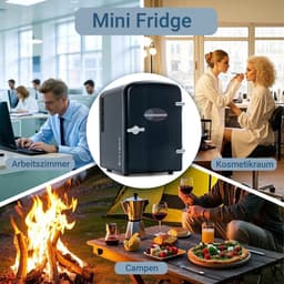 NETTLIFE Mini Koelkasten 4L - Mini-Koelkasten - Zwart - 12V/230V Auto Aansluiting - 25dB - Vrijstaand - Geschikt voor dranken cosmetica voedsel - Minikoelkast ideaal - voor in de auto - kamer - camping - kantoor — thumbnail 5