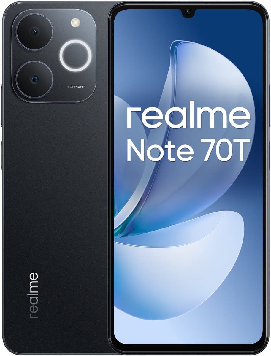 realme Note 70T 17,1 cm (6.74") Dual SIM Android 15 4G USB Type-C 4 GB 256 GB 6000 mAh Zwart — afbeelding 1