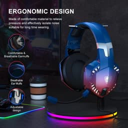 PHOINIKAS G2000 Max - 2.4GHz Draadloze Gaming Headset - met microfoon - Over-ear Koptelefoon - Nintendo Switch/PS4/PS5/PC - Verblindend blauw — thumbnail 2