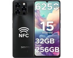 DOOGEE Note58 Pro 4G-Mobiele Telefoon- Smartphone-Android 15- 32 GB RAM + 256 GB ROM- 6250 mAh- 6,75" HD + 90 Hz -AI Camera 16 MP-Octa Core-Dual SIM-NFC - Zwart