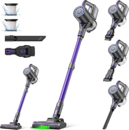 NETTLIFE Steelstofzuiger - Akku - 40 min looptijd - 500 W - 2 in 1 vloerwisser - Draadloze Accustofzuiger - 40KPa - Paars - 4 Zuigniveaus Vacuum Cleaner - met zelfstaande functie - met groen Licht - ideaal voor harde vloeren | tapijten | dierenharen — thumbnail 1