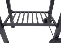 Barbecuetrolley MCW-K93, houtskool barbecue staander BBQ tuinbarbecue met deksel planken, staal, 110x100x51cm zwart — thumbnail 1