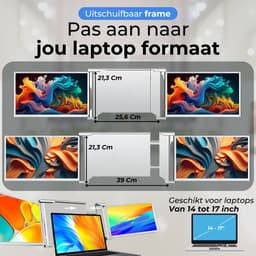 Triple Portable Monitor Expert 14" OneCable - IPS - Extra scherm laptop - Tri screen monitor - Inclusief draagtas — thumbnail 2