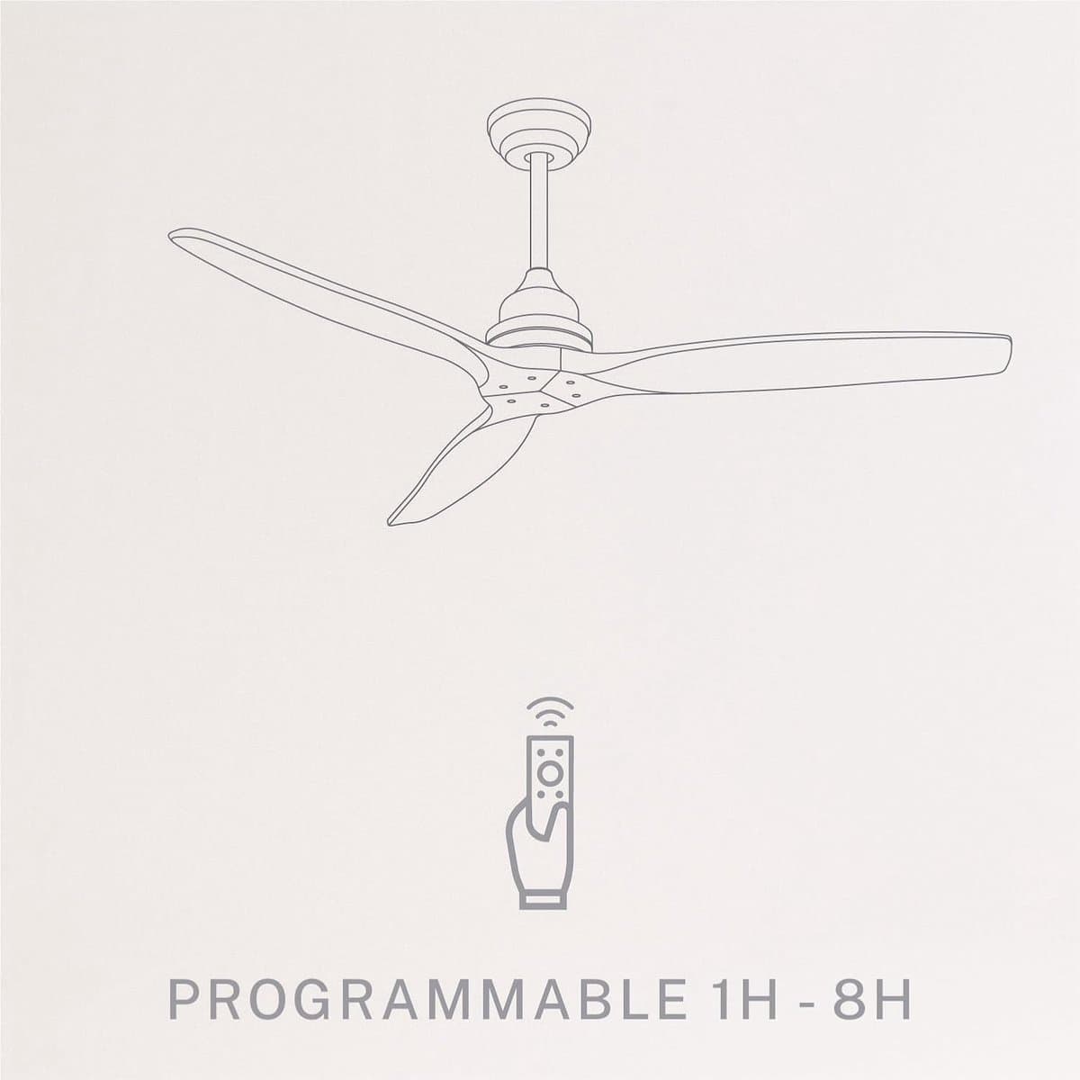 RFWR® Plafondventilator met Natuurlijke Houten Bladen | Stille 3-Snelheden Ventilator met Afstandsbediening | Ideaal voor tot 20 m2 — afbeelding 1