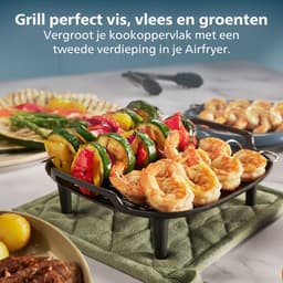 Philips Grill Set Airfryer Accessoire - HD9946/00 - Geschikt voor Philips - Grillplaat met 5 spiesen — thumbnail 3