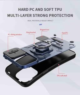 Allecto Plus - Smartphonehoesje met schokbestendige siliconen TPU en hard PC case - Grijs — thumbnail 2