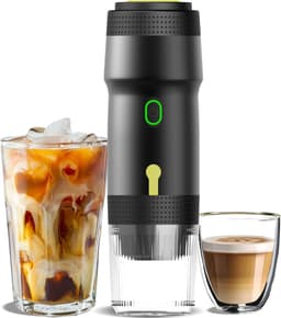 Draagbare espressomachine, 3-in-1 draagbare koffiezetapparaat, 20 bar mini-espressomachine, zelfverwarmende reis-espressomachine compatibel met NS, DG-pods en gemalen koffie, voor kamperen, wandelen, kantoor, camper — thumbnail 1