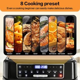 RFWR® Dubbele kamer heteluchtfriteuse 12 liter - 2600 W, 8-in-1 airfryer met touchscreen — thumbnail 2