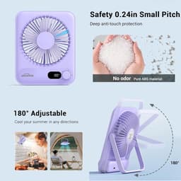 RFWR® Draagbare Mini USB Ventilator met 24u Accu - Fluisterstil en 100 Snelheden — thumbnail 1
