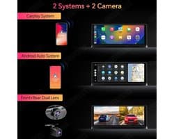 Dashcams - Dashcam voor Auto - Super Compact - FullHD video - Wifi - Parkeermodus - 16:9 - 11.3 inch Scherm - Dubbele Lens - Zwart