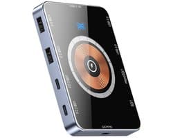 CHIWIN 10-in-1 Laptop Dockingstation USB-C Hub – Magnetisch Draadloos Opladen 15W – USB 3.0 & 2.0 Poorten – SD & TF Kaartlezer – Compatibel met Windows en Mac