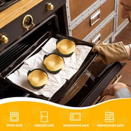 Eierkoker-pocheerders-4 stuks eierkokers voor de airfryer-ovenschaaltjes voor de airfryer-bakvormen voor gepocheerde eieren -van voedingskwaliteit-Ovenschaaltjes voor soufflégerechten-muffins-cupcakes-vla en pudding-zwart — thumbnail 4
