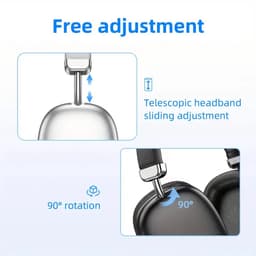Draadloze Over-Ear Hoofdtelefoon met Microfoon , Draadloze koptelefoon – Opvouwbaar, 3.5mm Jack, Type-C Oplaadbaar, Geschikt voor Laptop, Telefoon & Gaming — thumbnail 3