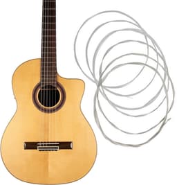 Nylon gitaar snaren - Akoestische gitaar - Gitaarsnaren Set - Klassieke Gitaarsnaren - Set van 6 Gitaarsnaren voor Klassieke Akoestische Gitaar - Snarenset - Nylon Snaren - 6 Snaren - Europese Kwaliteit - Gitaarsnaren — thumbnail 1