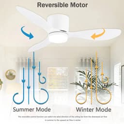 Livano Plafondventilator - Met Verlichting - Plafond Ventilator - Met Lamp - Plafonniere Met Ventilator - Met Licht - Wit - 105cm — thumbnail 3
