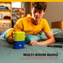 Kodak SoundBrix Bluetooth Speaker – Draadloze Muziek Box –5W RMS - 2pcs – Rood — thumbnail 6