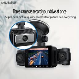 Auto Dashcam - Uitgerust met 3 lenzen - Full HD 1080P - Groot dynamisch bereik en nachtzicht - 270° drie kanalen - Loop-opname — thumbnail 4