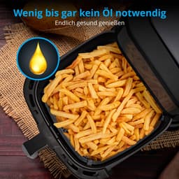 MEDION P10 XL Airfryer (6,8 liter XXL heteluchtfriteuse, 2.150 watt, twee roestvrijstalen verwarmingselementen, schudalarm, 9 automatische programma's, touch bedieningspaneel, LED-display) — thumbnail 7