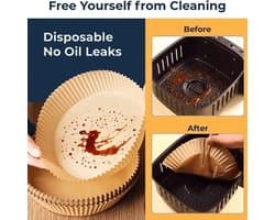 Whealthy airfryer bakpapier - bruin - rond - universeel - anti aanbak - 16 tot 23 cm - 50 stuks