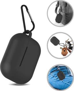 Hoesje geschikt voor Airpods Pro 2019 - Schokbestendig siliconen Case Silicone met clip - Zwart — thumbnail 4