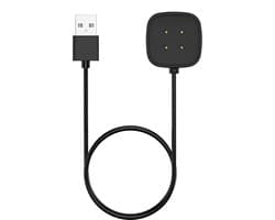 Bandz smartwatch oplader geschikt voor de Fitbit Versa 3 / Versa 4 / Sense / Sense 2 - USB-A oplader - Magnetische oplader - 30cm oplaadkabel met USB-A aansluiting (zwart)