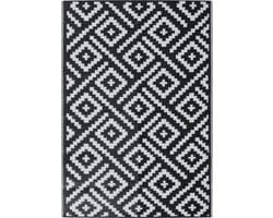 vidaXL - Buitenkleed - ARAKIL - 160x230 - cm - PP - wit - en - zwart