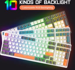 Fuegobird K3 Mechanisch Gaming Toetsenbord - 100keys - Rood Switch - QWERTY - Mechanical RGB Backlight Keyboard - WaterGreen — thumbnail 4