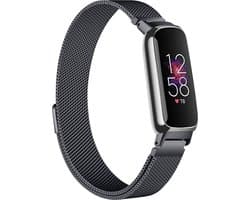 Milanees Smartwatch bandje - Geschikt voor Fitbit Inspire 3 Milanese band - zwart - Strap-it Horlogeband / Polsband / Armband