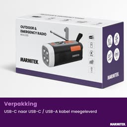 Marmitek RESQ 200 Noodradio – opwindbare en solar radio met DAB+, kleurenscherm en 360° LED-licht – Powerbank 4500 mAh (laden met 10W) – Waterbestendig en robuust – SOS-alarm – Ideaal voor camping, outdoor en noodpakket/noodsituaties — thumbnail 5