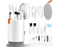 1 Set Schermreinigingsset voor Laptop & Telefoon - 20-in-1 Multifunctionele Reinigingstool - Universeel Formaat - Voor iPhone, MacBook, Camera en Autoschermen - Wit, Met Toetsenbordborstel en Veilige Reinigingsspray