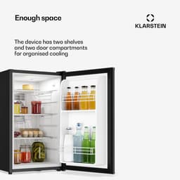 Klarstein Mini-Koelkast koelkast, mini koelkast met glazen deur, 28L voor drankjes, snacks & cosmetica, koelkast klein & geruisloos, regelbare schappen, kleine skincare koelkast huidverzorgingsproducten medicijnen - Minibar - 2L 35 dB 65W — thumbnail 3