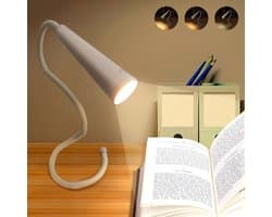 Oplaadbare LED Leeslamp 4-in-1 Flexibel USB-C Wit met 3 Kleuren en Dimbare Helderheid
