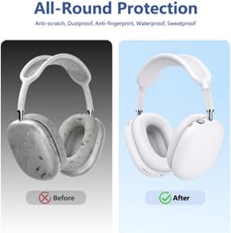 4-delige set - Siliconen Hoes - voor AirPods Max Hooftelefoons 1，2 van – Siliconen Oorkussens Beschermhoes - Oorschelp Beschermhoes, Hoofdband Beschermhoes – Anti-Kras Zachte Siliconen Beschermer – wit — thumbnail 3