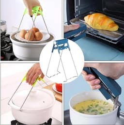 Cosensi - Tang voor hete platen en schotels in roestvrijstaal - Keukentool voor koken met airfryer - Gripper voor pannen. — thumbnail 5
