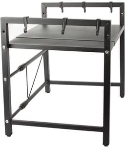 Verstelbaar Magnetronrek – Keukenschap van RVS – Zwart – Ruimtebesparend Keukenrek– magnetron rek – Keuken Magnetronkast met 6 Haken – voor Magnetrons, Airfryers, Oven – 36557 — thumbnail 10
